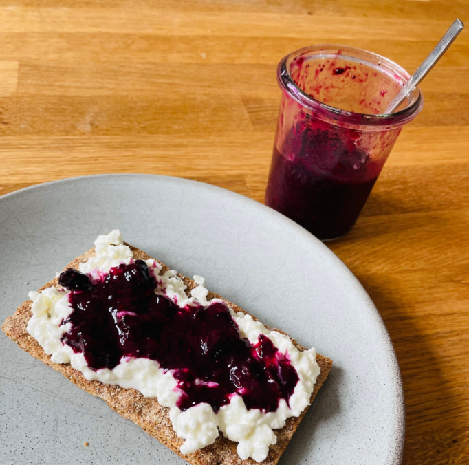 Blauwe bessen chia jam